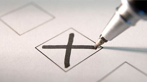 A cross on a ballot