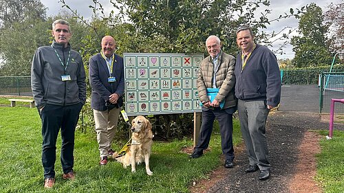 Steve outside Mayfield School with head teacher and Ward councillors